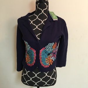 🐊Lilly Pulitzer Navy Fall Embroidered Cardigan🐊
