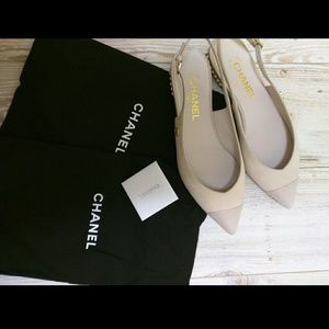 Chanel point toe ballerinas