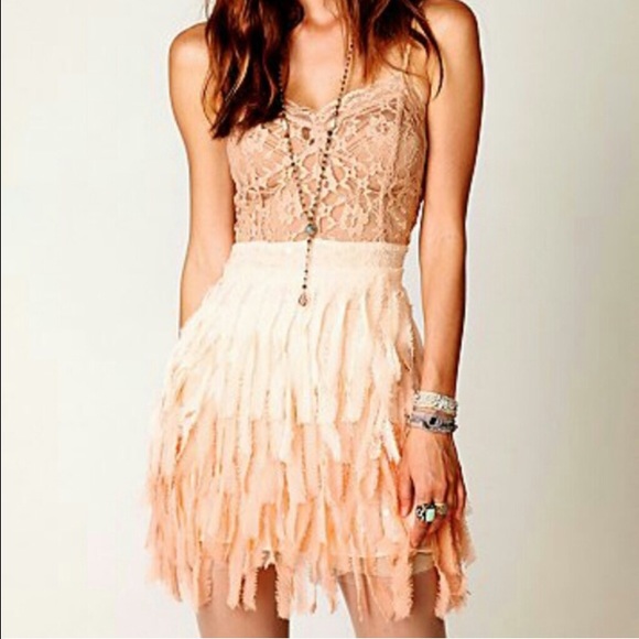 Free People Intimates Lace Feather Slip