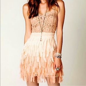 Free People Intimates Lace Feather Slip