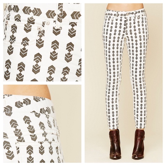 Free People printed skinny jeans - Picture 2 of 3