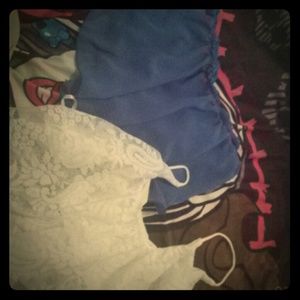 Blue and white crop tops