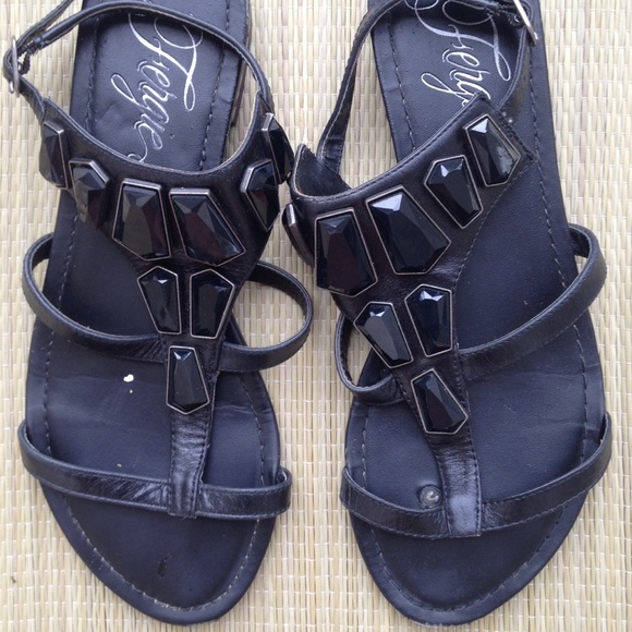 Fergie black gladiator sandals