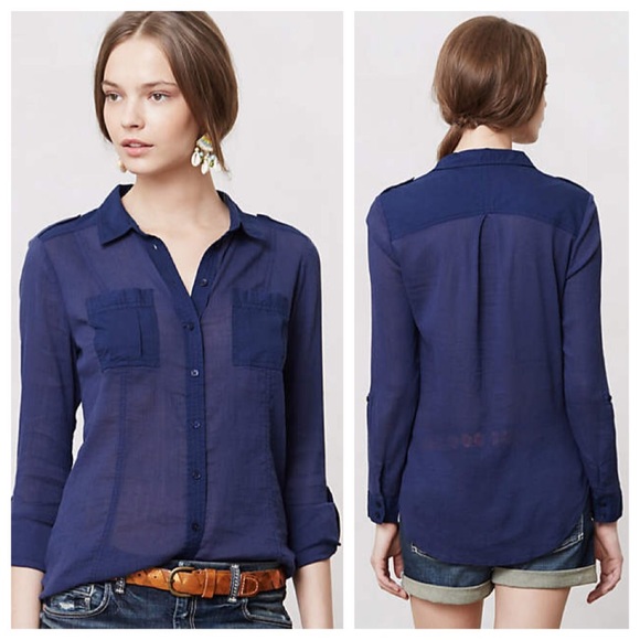 Anthropologie Tops - Anthro 'STRATUS BUTTON DOWN TOP'