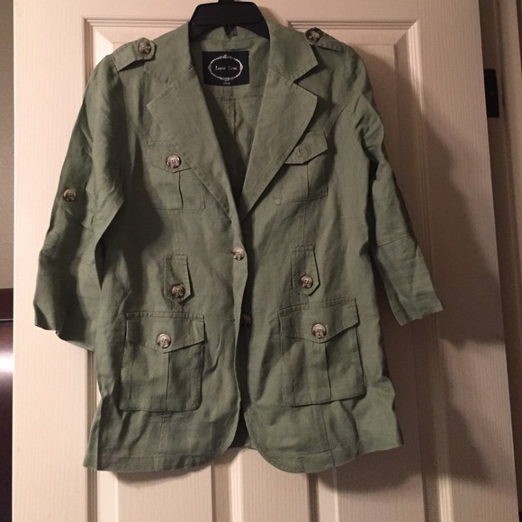 Sage Green Linen Top - Picture 1 of 4