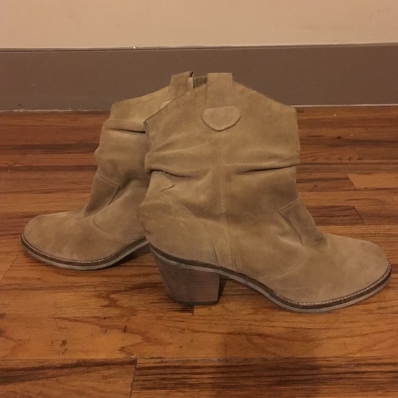 Suede Slouchy Cowboy Boots - Size 10