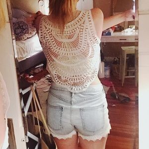 H&M for Coachella Crop Top with Open Back Detail