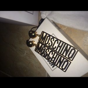 Authentic Moschino logo earrings