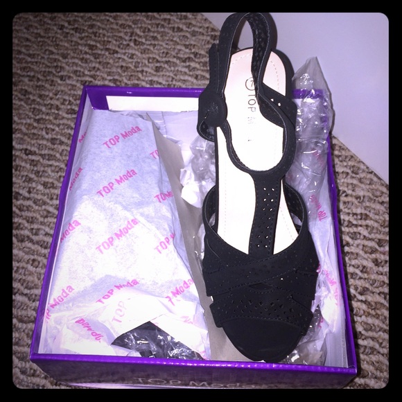 Black Suede Wedges