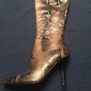 Snake print boots