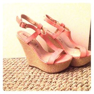 Brand new pink wedges