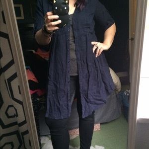 Mossimo Supply Co. long tie front button down