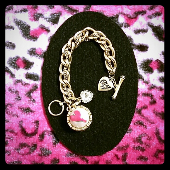 Betsey Johnson Pearl with Pink Heart Bracelet