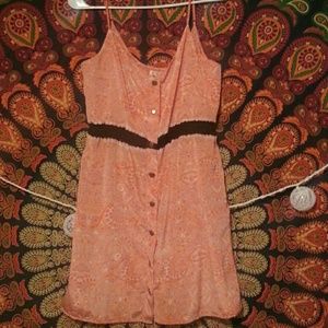 Stylish Orange Button Dress