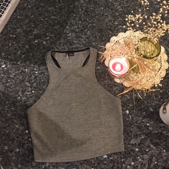 Sparkle and fade gray ribbed racerback crop tank s