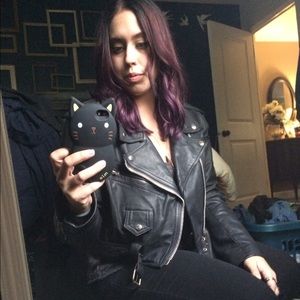 Nasty Gal black leather motorcycle jacket