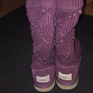 Burgundy Argyle Knit Authentic Uggs