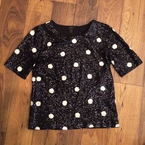 Sequined polka dot J.Crew shirt