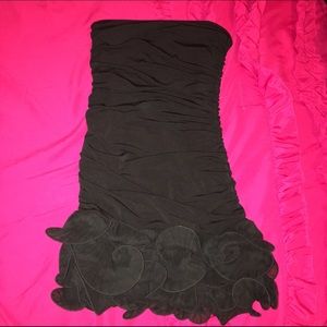 Black Dress with Ruffle Hem