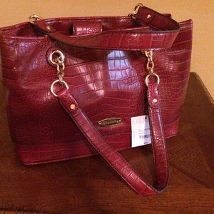 Liz Claiborne LCMs real fit tote red croco