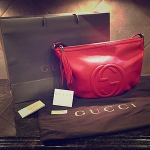 Gucci Red Hobo Crossbody