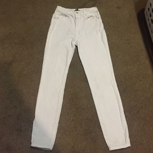 High waisted white denim