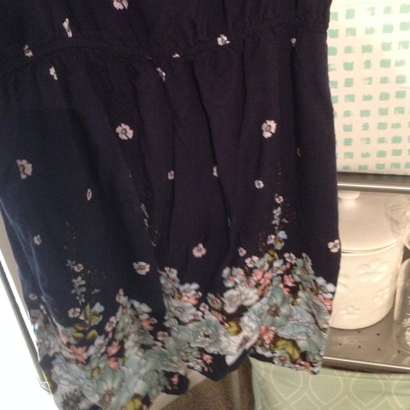 Dark blue with print dress - Picture 2 of 2