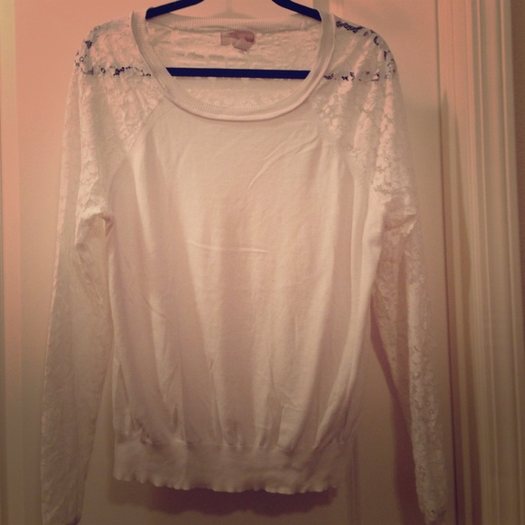 White lace sweater