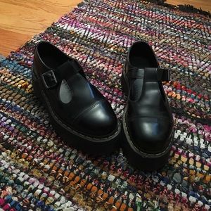 Dr Martens Bethan Leather Platform T-Bar Shoes