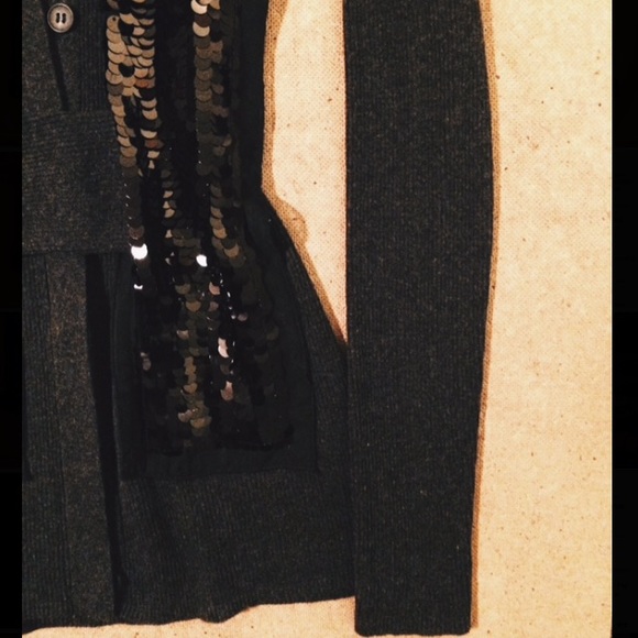 Vera Wang Charcoal Sequin Cardigan - Picture 3 of 4