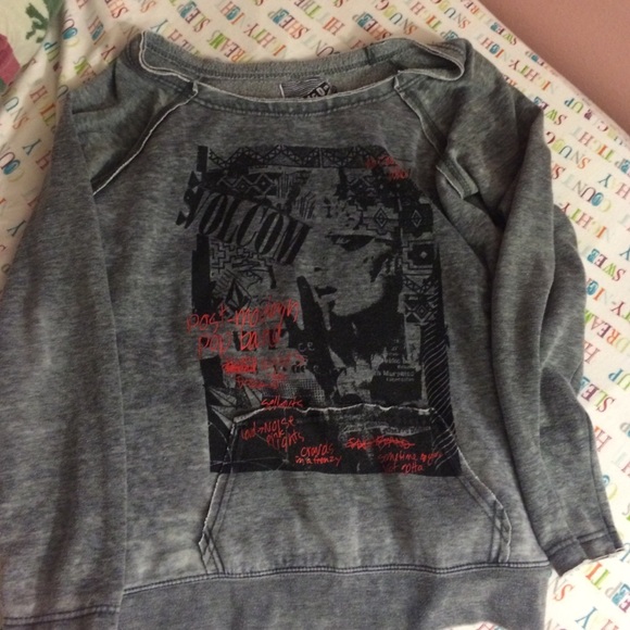 Distressed Volcom sweater/crew neck
