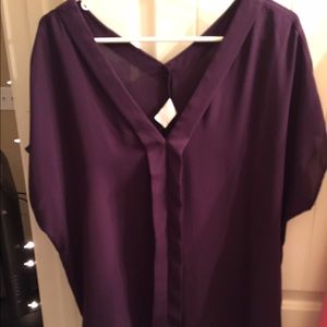 Purple short sleeved shirt