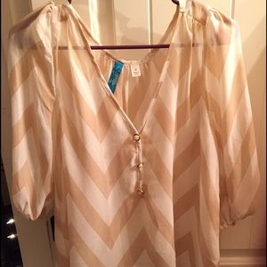 Francesca Chevron 3/4 length top