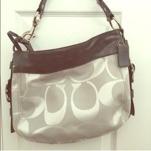 Coach gray fabric signature bag