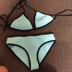 Light blue neoprene bikini
