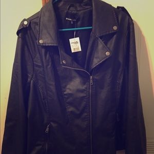 Charolette Russe plus faux leather moto jacket