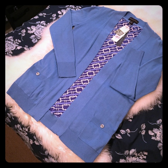 Brand New w/Tags Blue Dana Buchman Cardigan Small
