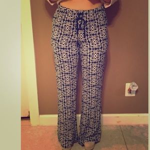 Blue Aztec Palazzo Pants