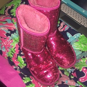 LIKE NEW pink sparkle uggs