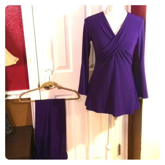 🎉👑 Royal Purple pants and blouse set
