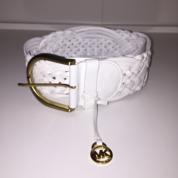 Michael Kors White Braided Belt
