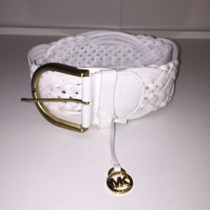 Michael Kors White Braided Belt