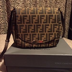 FENDI Zucca Small Crossbody Bag Tobacco