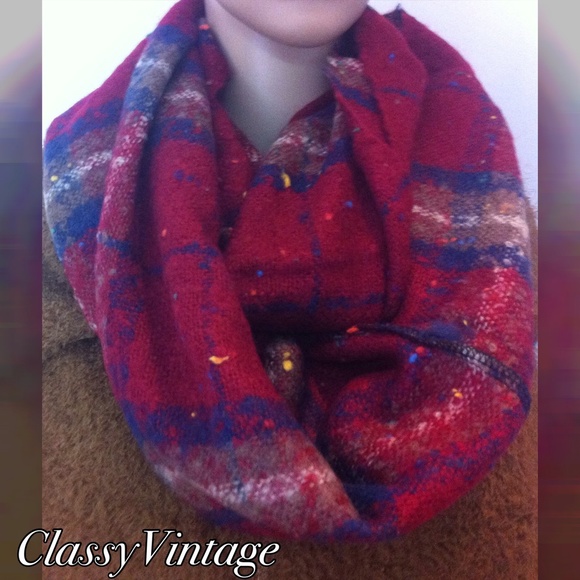 Boutique Accessories - Red plaid infinity scarf. NWT