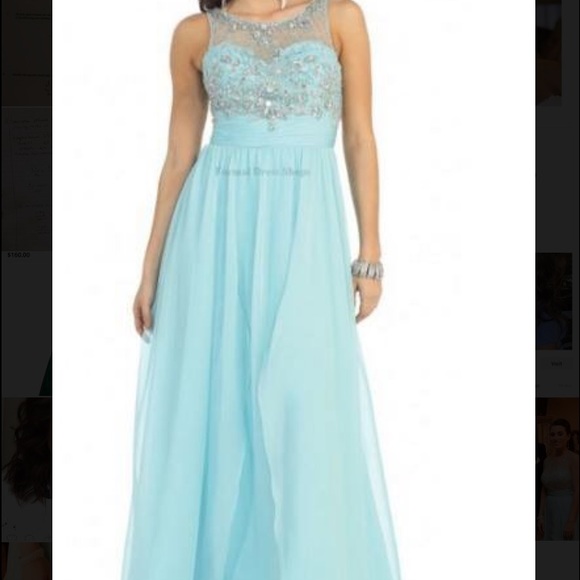 Aqua blue prom dress size 6