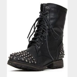 Studded combat style boots