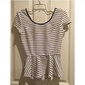 Striped peplum top