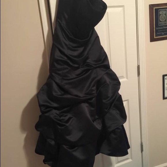 Black, formal dress with pickups