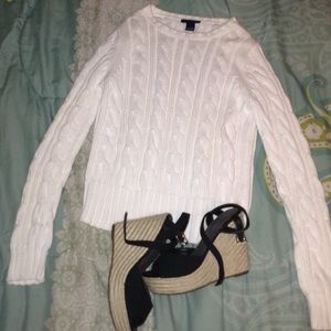 Ann Taylor white knit sweater