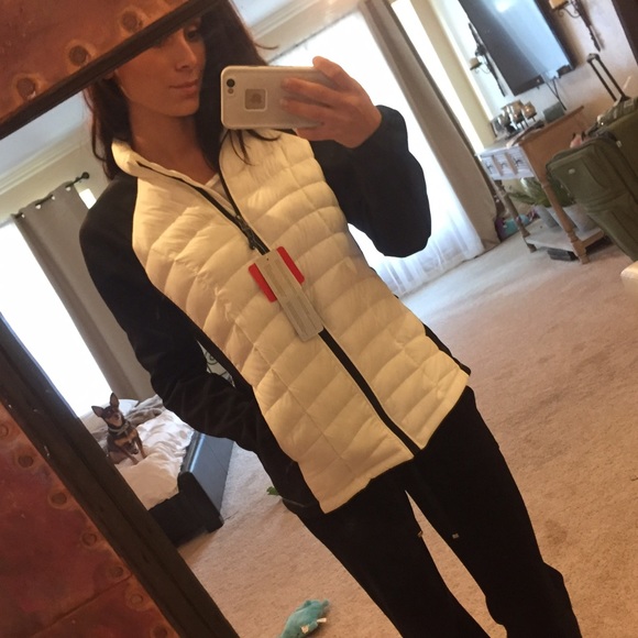 New warm winter jacket black and white down